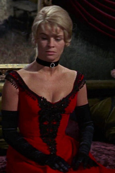 Red Julie Christie Vintage Dress Doctor Zhivago Formal Prom Dress with Gloves