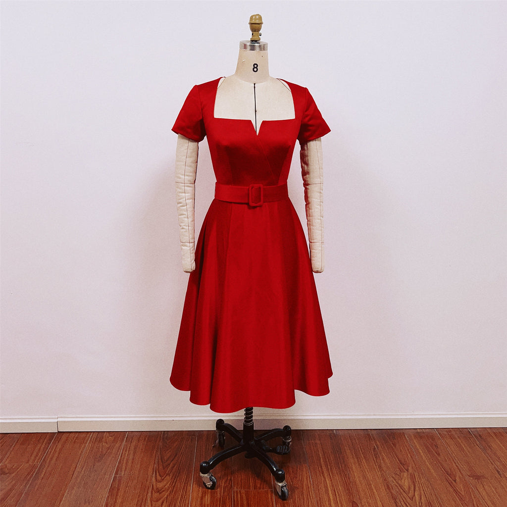friends rachel red dress Jennifer Aniston Wore a Reformation Dress in the Most "Rachel" Way