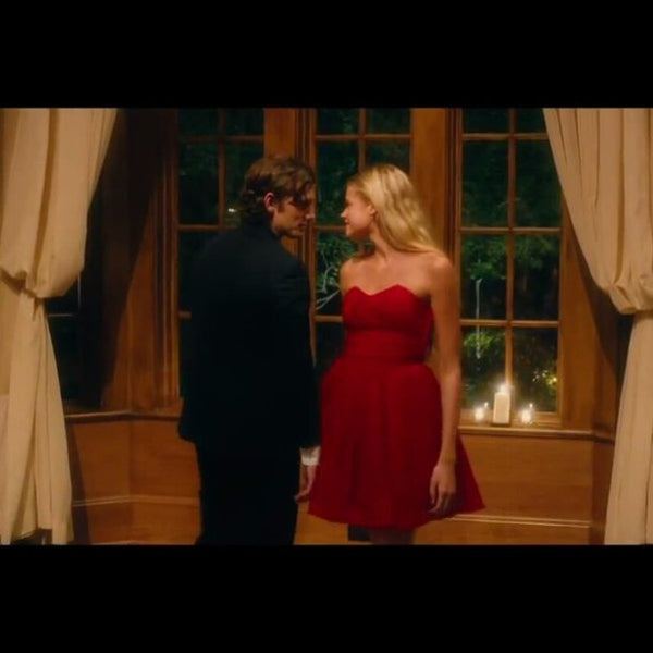 Red Strapless Gabriella Wilde Jade Dress Movie Endless Love A Line Red Dress