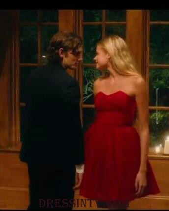 Red Strapless Gabriella Wilde Jade Dress Movie Endless Love A Line Red Dress