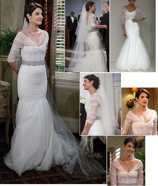 Robin Scherbatsky Dress Off Shoulder Mermaid Wedding Dress in How I Met Your Mother