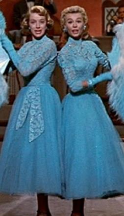 Rosemary Clooney and Vera Ellen Sisters Blue Lace Dress from White Chr – Hoprom