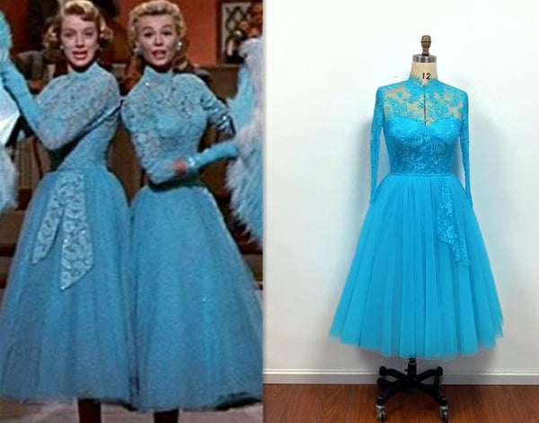 Rosemary Clooney and Vera Ellen Sisters Blue Lace Dress from White Christmas