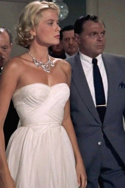 To Catch A Thief Strapless Grace Kelly Dress White Chiffon Prom Dress Hoprom To Catch A Thief Strapless Grace Kelly Dress White Chiffon Prom Dress Hoprom