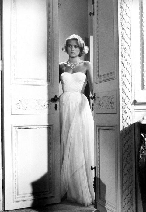 To Catch A Thief Strapless Grace Kelly Dress White Chiffon Prom Dress – Hoprom