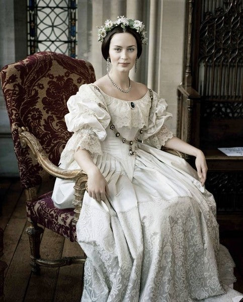The Young Victoria Emily Blunt as Queen Victoria Wedding Dress Cosplay Costume inspired Gown