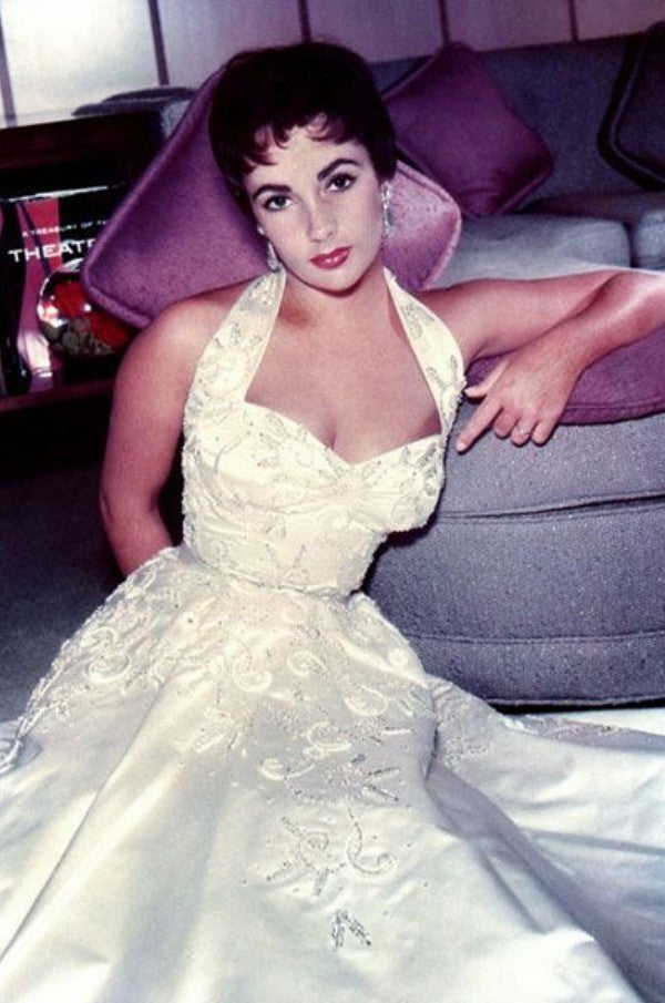 White Halter Elizabeth Taylor Dress A Line Hoprom White Halter Elizabeth Taylor Dress A Line Hoprom