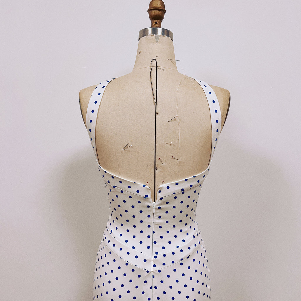Fashion Marilyn Blue Polka Dot Dress Prom Midi 1950s Dress Hoprom Fashion Marilyn Blue Polka Dot Dress Prom Midi 1950s Dress Hoprom
