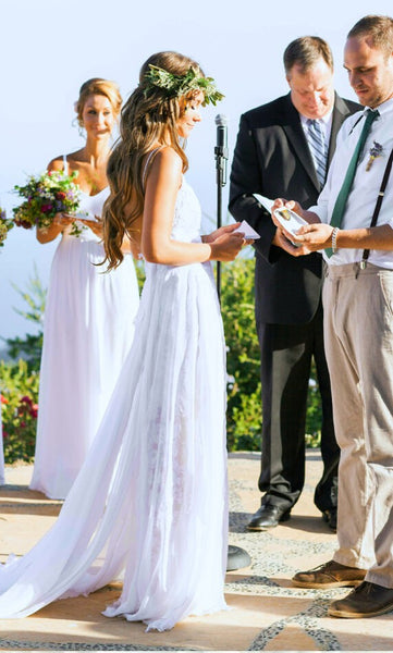 Beach Wedding Dress, Summer Bridal Gown Dress, Spaghetti Bridal Dress