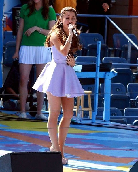 ariana grande purple dress Grande's Latest Glamorous Look is Surprisingly Affordable All standups fold down for easy storage. Ariana Grande's 10-Year Style Evolution