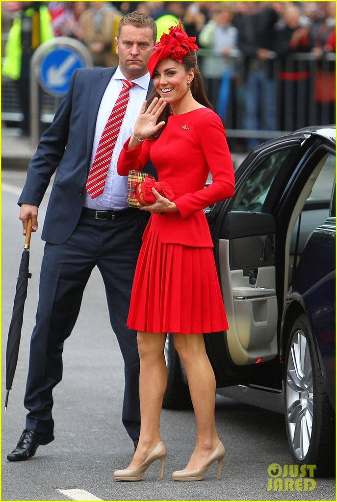 kate middleton red dress jubilee Kate Middleton Wows in Cherry Dress and Meaningful Jewelry at Wimbledon