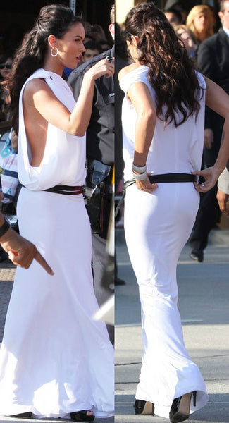 White Megan Fox One Shoulder Prom Dress Celebrity Evening Gown Dress Greece 'Transformers 2' Premiere
