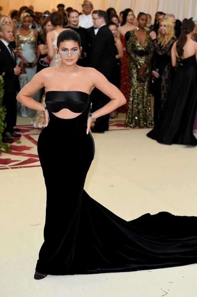 kylie jenner cut out dress Kylie Jenner Rocks Extreme Cutout Dress, Draws Comparisons to Kendall's Notorious Wedding Guest Outfit