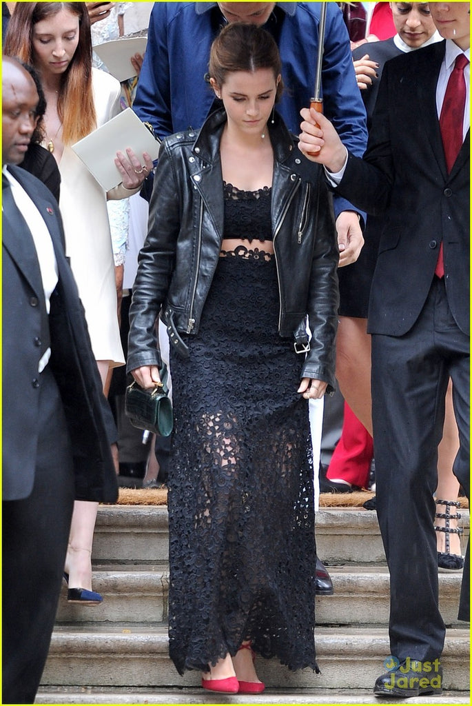 Black Emma Watson Lace Two piece Prom Celebrity Formal Dress Valentino Hoprom Black Emma Watson Lace Two piece Prom Celebrity Formal Dress Valentino Hoprom