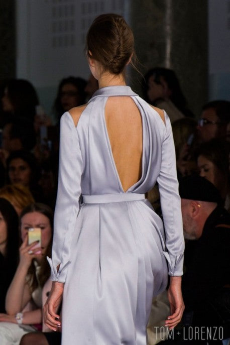 blake lively long sleeve dress Blake Lively Gray Lace Prom Dress Gossip Girl Fashion Gown