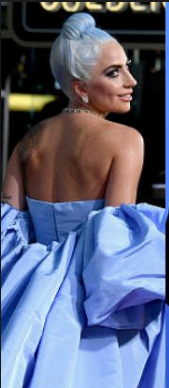 Blue Lady Gaga Strapless Long Prom Red Carpet Formal Dress Golden Globe Awards Dress Available