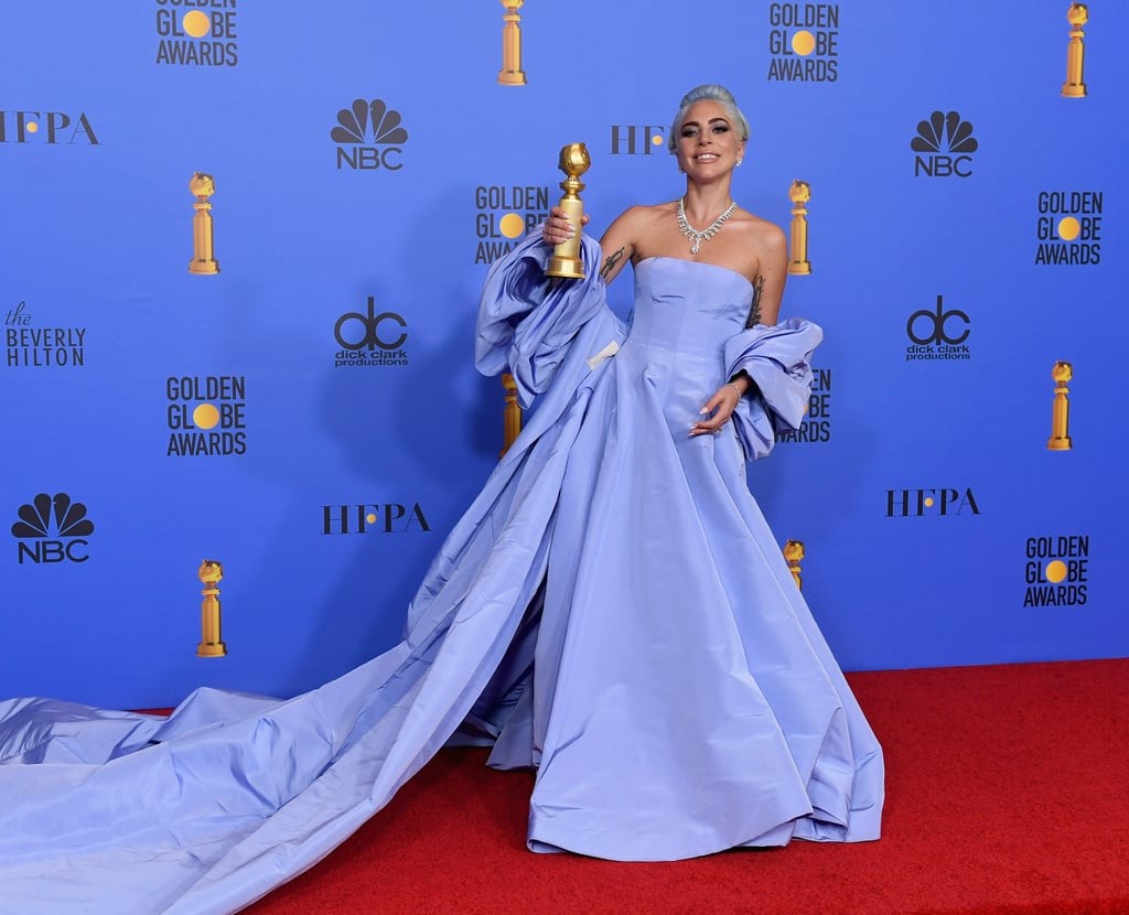 Blue Lady Gaga Strapless Long Prom Red Carpet Formal Dress Golden Glob Hoprom Blue Lady Gaga Strapless Long Prom Red Carpet Formal Dress Golden Glob Hoprom