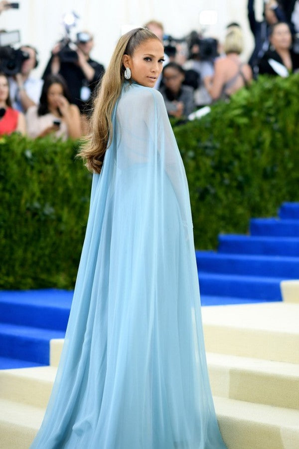 jlo light blue dress Jennifer Lopez Stuns In Blue Dress For Post-Wedding Brunch: Photo Hollywood Life
