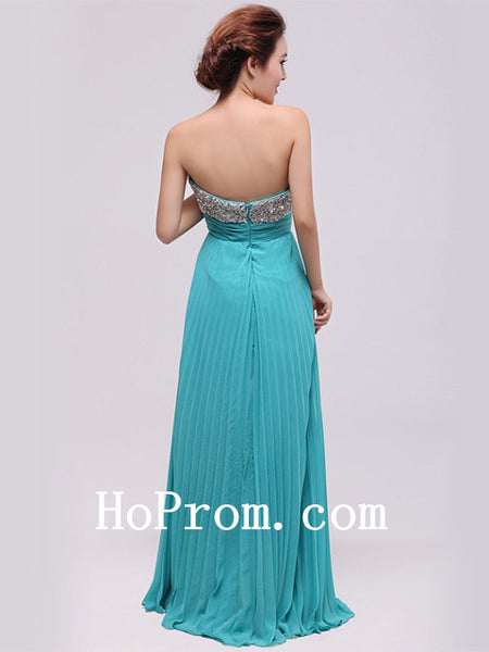 Blue Long Prom Dresses,Beaded Prom Dress,Evening Dress