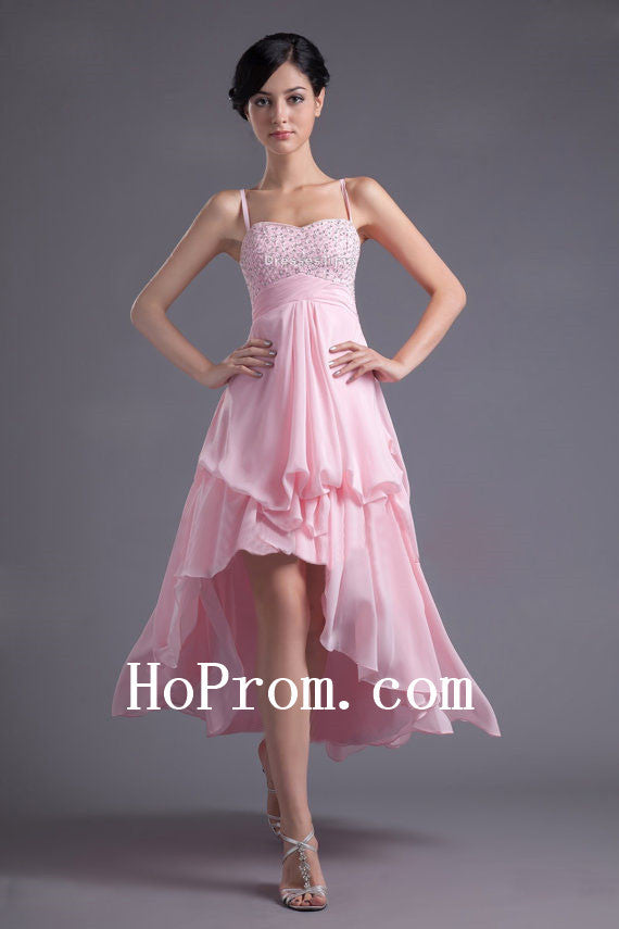 Hi-Lo Prom Dress,Spaghetti Straps Prom Dresses,Evening Dress