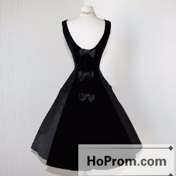 Black Solid Black Bow Prom Dresses Homecoming Dresses