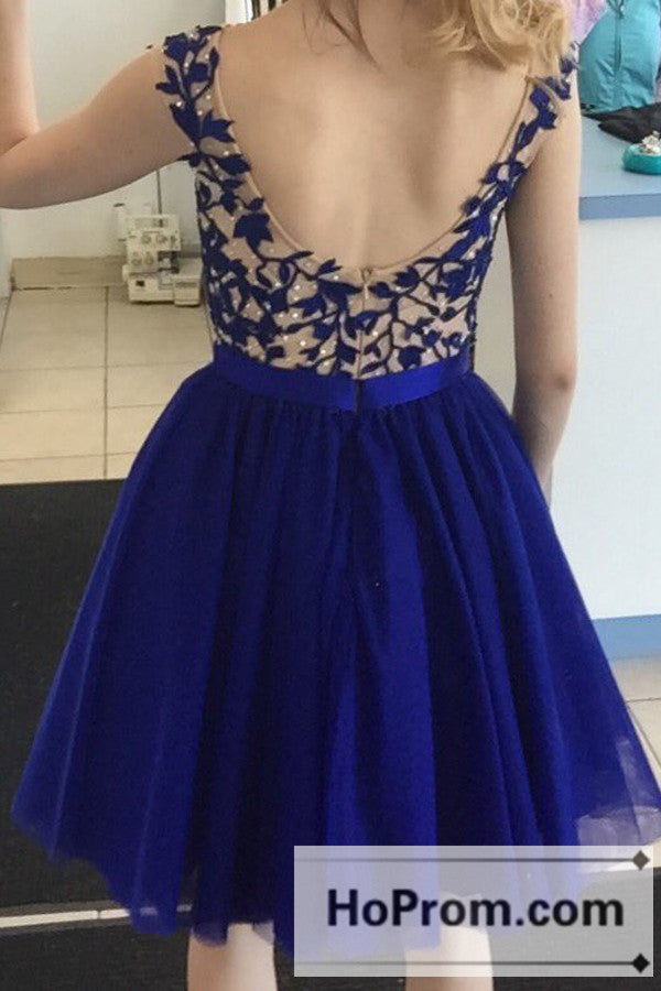 Royal Blue Open Back Prom Dresses Homecoming Dresses – Hoprom
