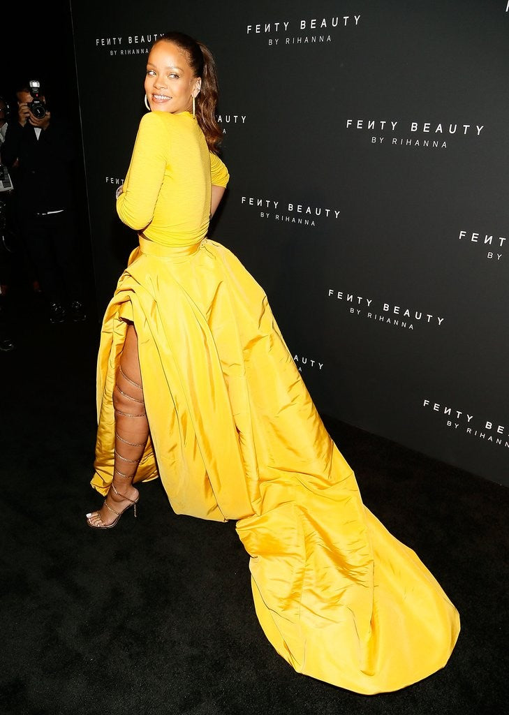 Rihanna Yellow Two Pieces Formal Dress Fenty Beauty