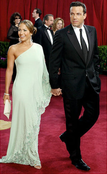 Green Jennifer Lopez (J.Lo) One shoulder Dress Asymmetrical Prom Celebrity Red Carpet Dress Oscars