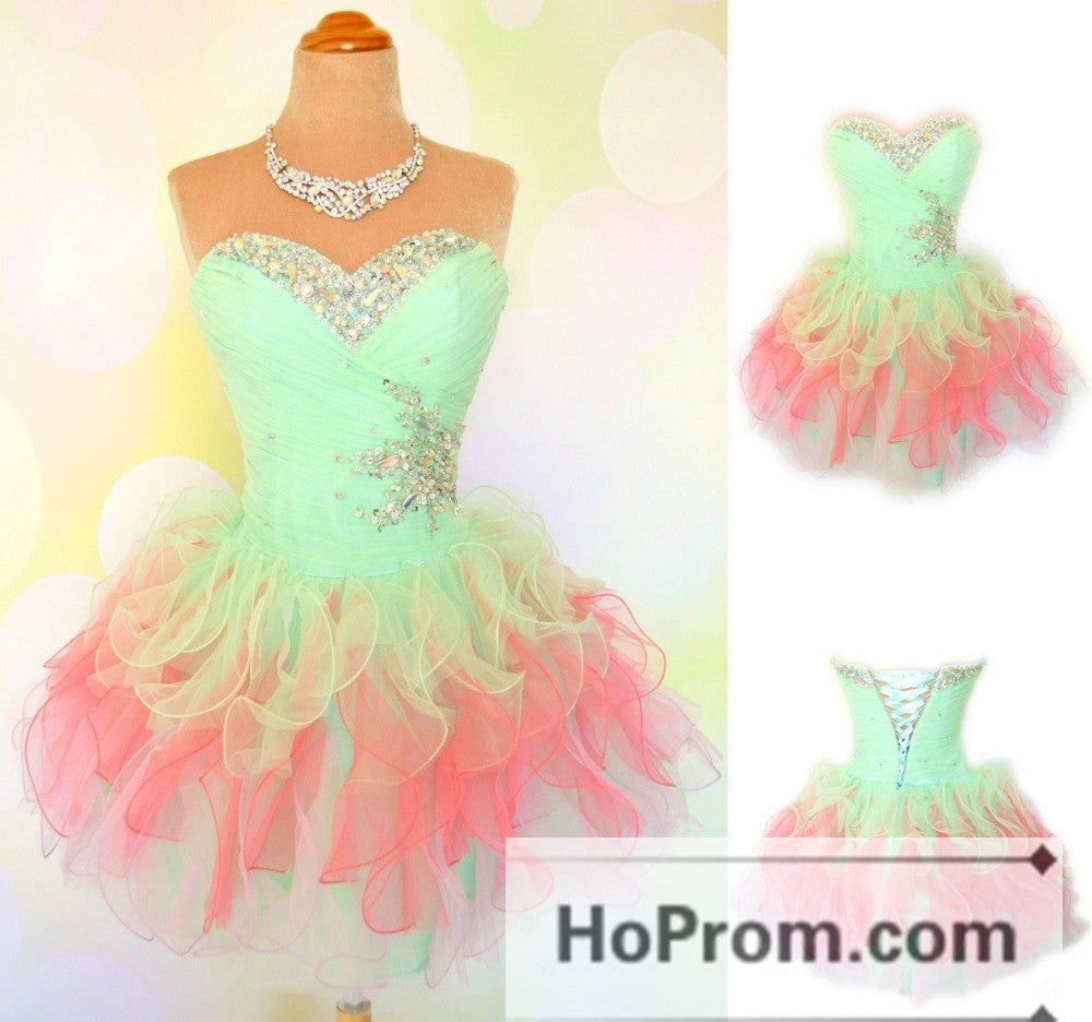 Sweetheart A-Line Tulle Short Prom Dresses Homecoming Dresses