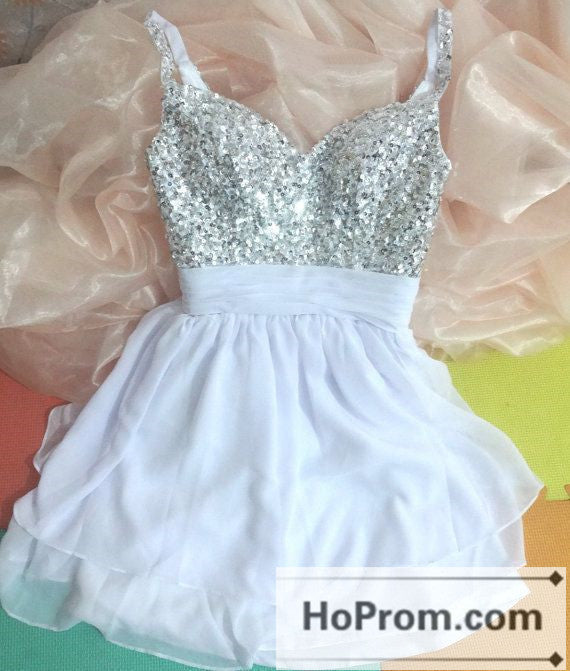 Spaghetti Straps Sequins Mini Prom Dresses Homecoming Dresses