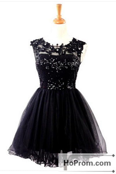 Sleeveless Short Black Mini Prom Dresses Homecoming Dresses