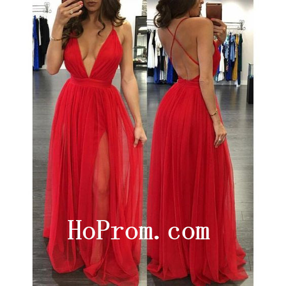 Red Prom Dresses,Spaghetti Straps Prom Dress,Evening Dress