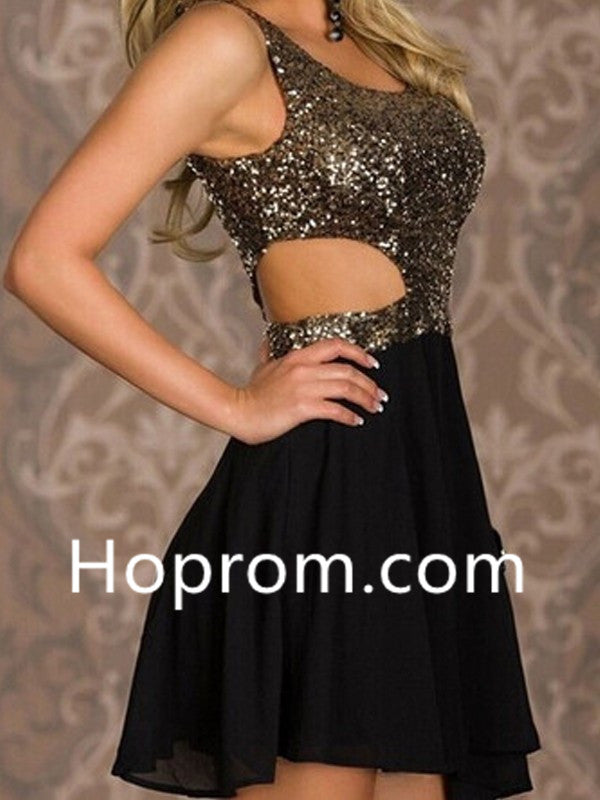 Sequin Chiffon Short Homecoming Dresses