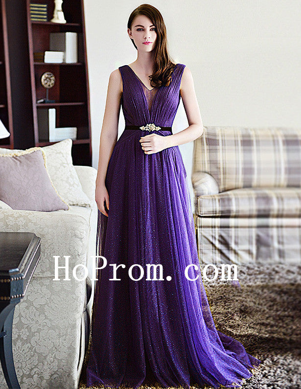 Purple A-Line Prom Dresses,Long Prom Dress,Evening Dress