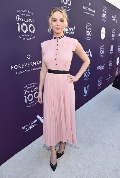 Pale Pink Jennifer Lawrence Chiffon Dress wedding Amy Schumer's Online