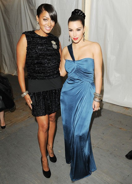 Blue Kim Kardashian (Kim K) Satin Strap Dress Ruched Prom Celebrity Evening Dress Spring Fashion Show