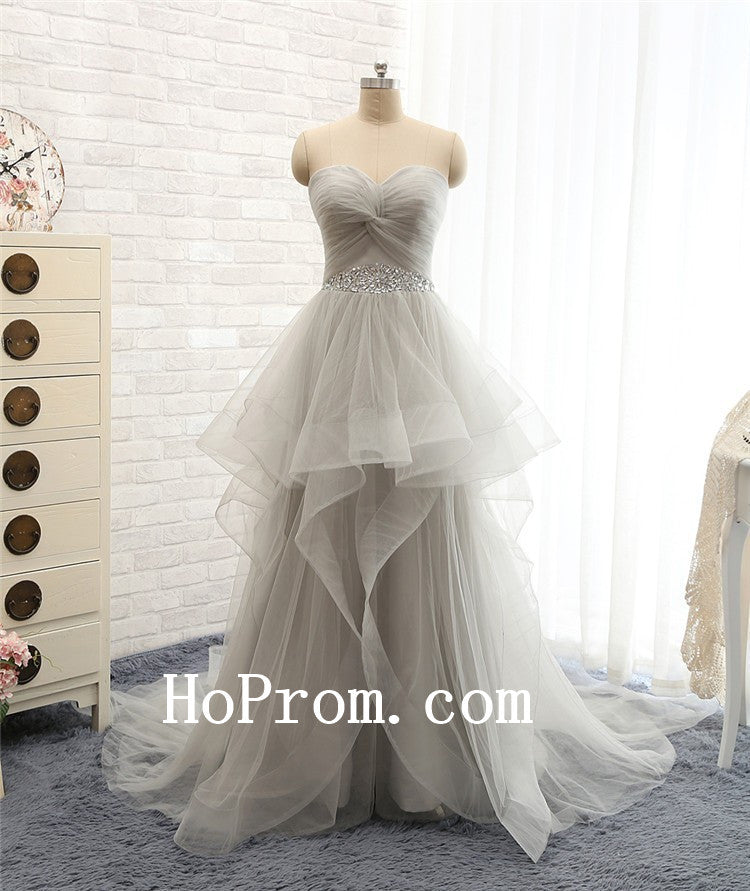 Light Grey Prom Dresses,Long Prom Dress,Evening Dress