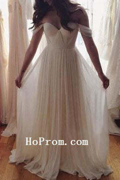 Chiffon Long Prom Dresses,White Prom Dress,Evening Dress