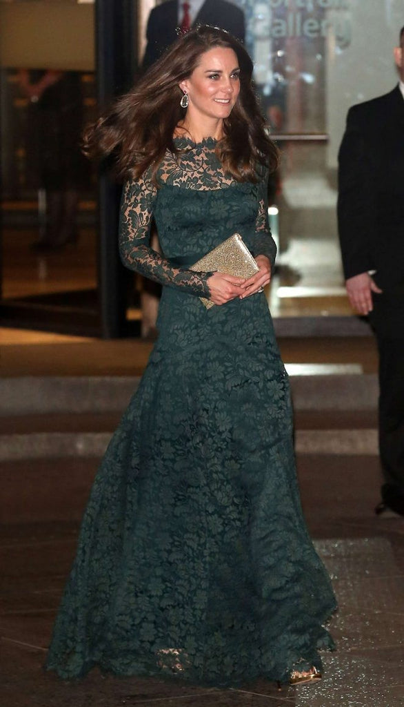 Green Princess Kate Middleton Lace Prom Celebrity Dress National Portr Hoprom Green Princess Kate Middleton Lace Prom Celebrity Dress National Portr Hoprom