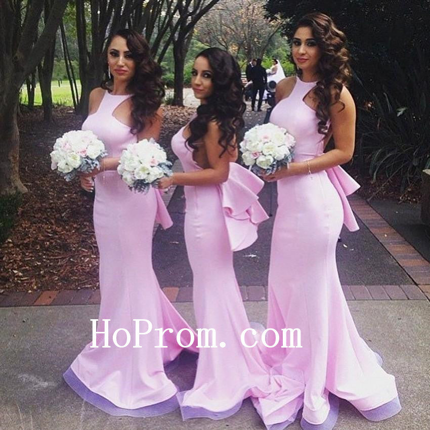 Mermaid Prom Dresses,Floor Length Prom Dress,Pink Evening Dress