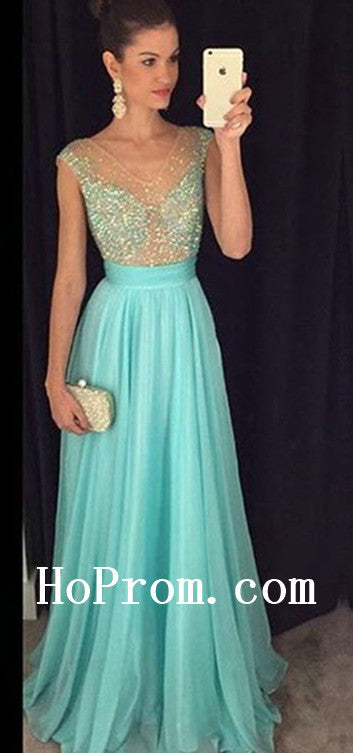 Sleeveless Prom Dresses,Chiffon Prom Dress,Beading Evening Dress