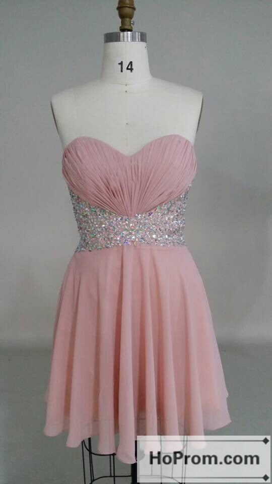 Sweetheart A-Line Pink Mini Prom Dresses Homecoming Dresses