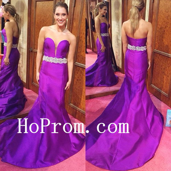 Grape Purple Prom Dresses,Satin Long Prom Dress,Evening Dress