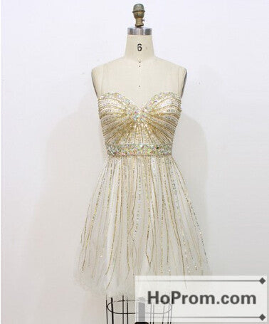Mini Sequined Sweetheart Strapless Prom Dresses Homecoming Dresses