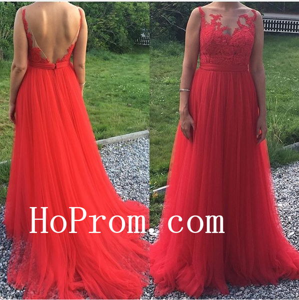 Red Lace Dresses,Chiffon Long Prom Dress,Evening Dress