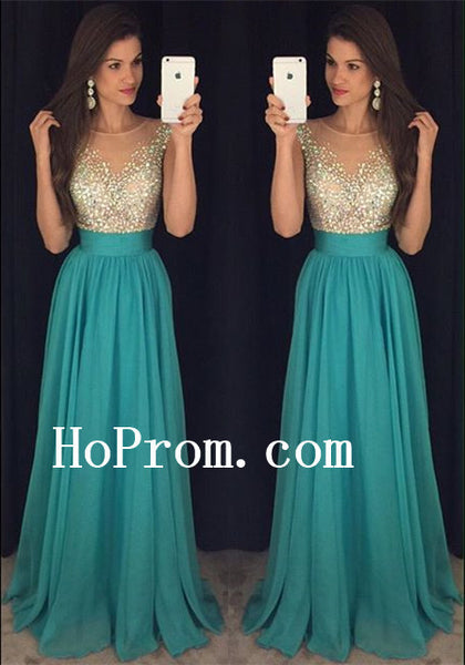 Beading Prom Dresses,Long Prom Dress,A-Line Evening Dress