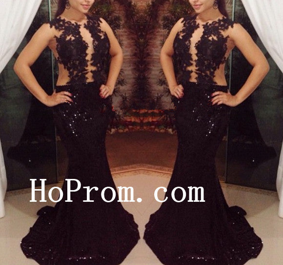 Sequin Beaded Prom Dresses,Black  Prom Dress,Evening Dress