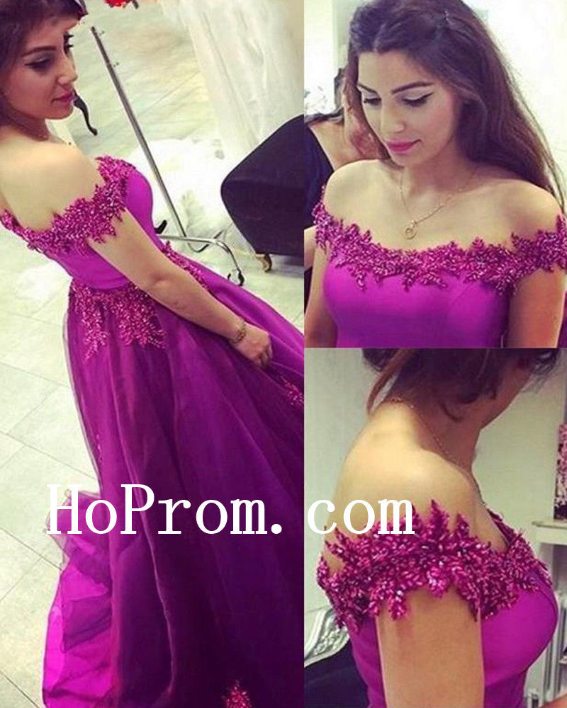 Off Shoulder Prom Dresses,Purple Prom Dress,Evening Dress