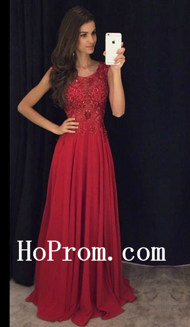 Elegant Red Prom Dresses,Long Prom Dress,Sleeveless Evening Dress