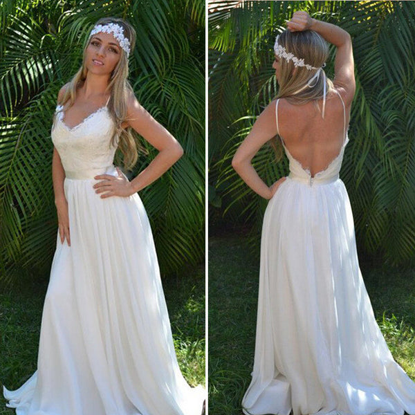 Open Back Lace Bodies Bridal Wedding Dress